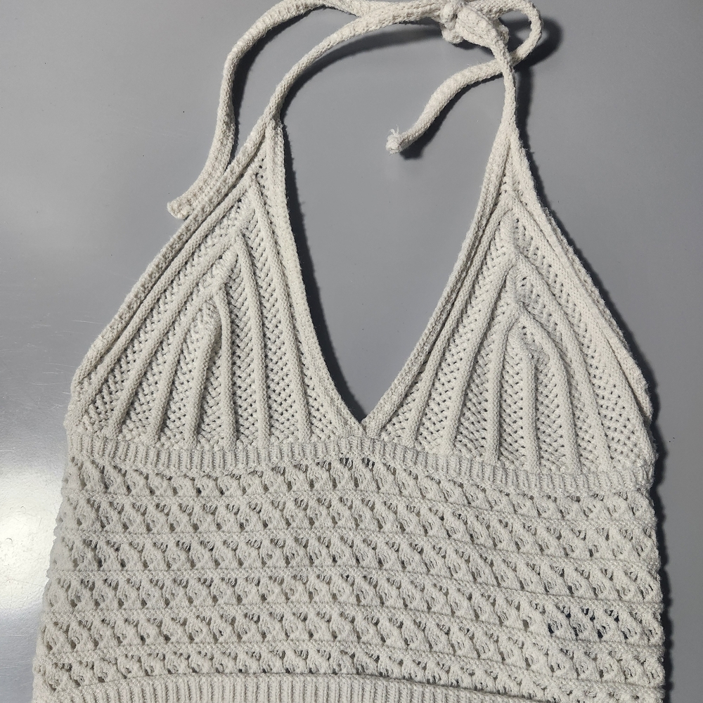 White Crochet Halter Top